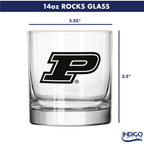 Set of 2 Purdue Boilermakers College Vault Sketch 14oz Rocks Glasses