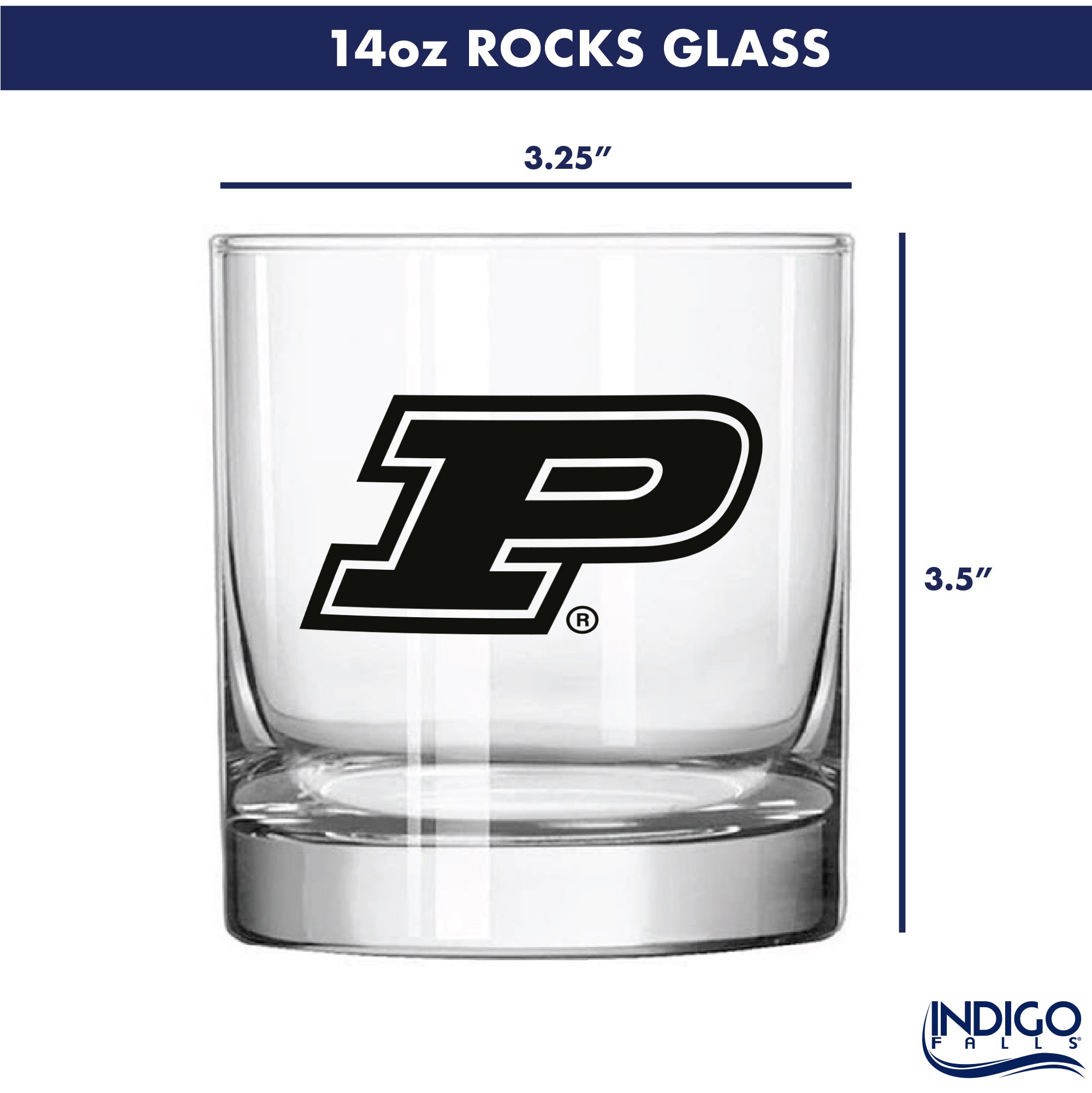 Set of 2 Purdue Boilermakers College Vault Sketch 14oz Rocks Glasses