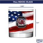 Set of 2 South Carolina Gamecocks 14oz Americana Rocks Glasses