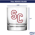 Set of 2 South Carolina Gamecocks College Vault Sketch 14oz Rocks Glasses