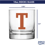 Set of 2 Texas Longhorns College Vault Sketch 14oz Rocks Glasses