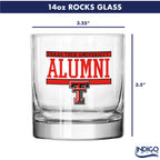 Set of 2 Texas Tech Red Raiders 14oz Alumni Rocks Glasses