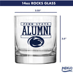 Set of 2 Penn State Nittany Lions 14oz Alumni Rocks Glasses