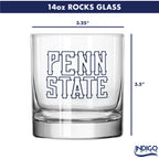 Set of 2 Penn State Nittany Lions College Vault Sketch 14oz Rocks Glasses