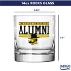 Set of 2 App State Mountaineers 14oz Alumni Rocks Glasses