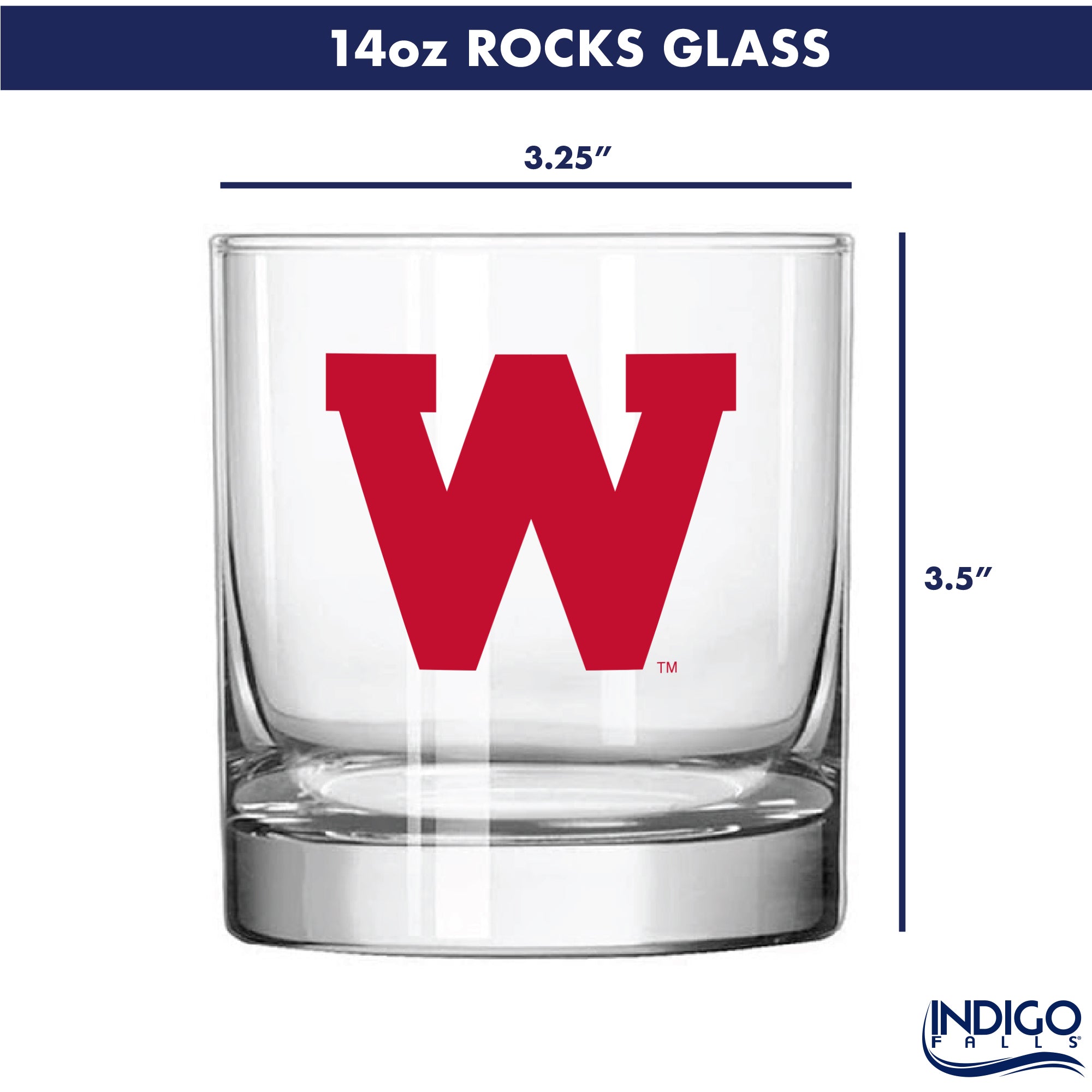 Set of 2 Wisconsin Badgers College Vault Sketch 14oz Rocks Glasses