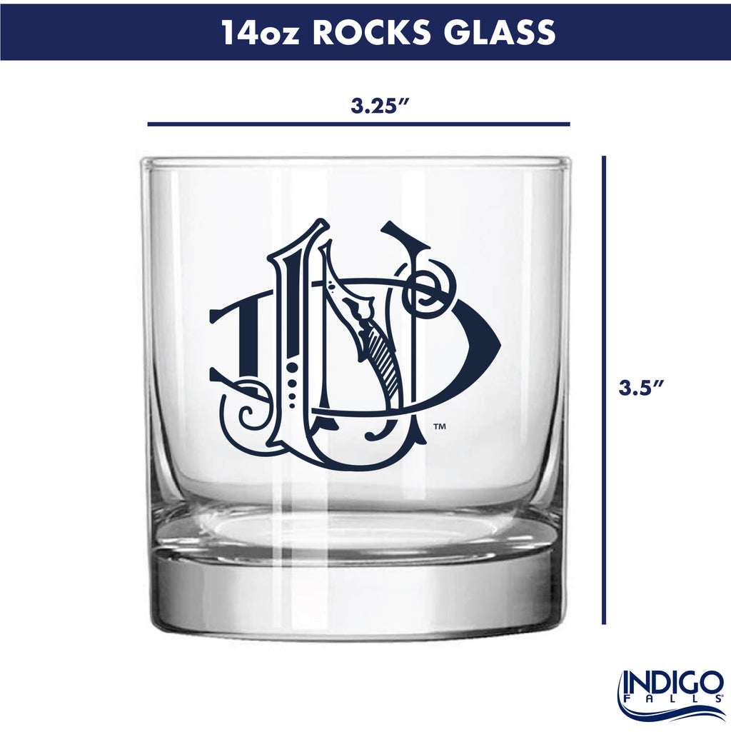 Set of 2 Notre Dame Fighting Irish College Vault Sketch 14oz Rocks Glasses