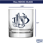 Set of 2 Notre Dame Fighting Irish College Vault Sketch 14oz Rocks Glasses