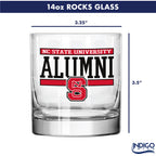 Set of 2 NC State Wolfpack 14oz Alumni Rocks Glasses