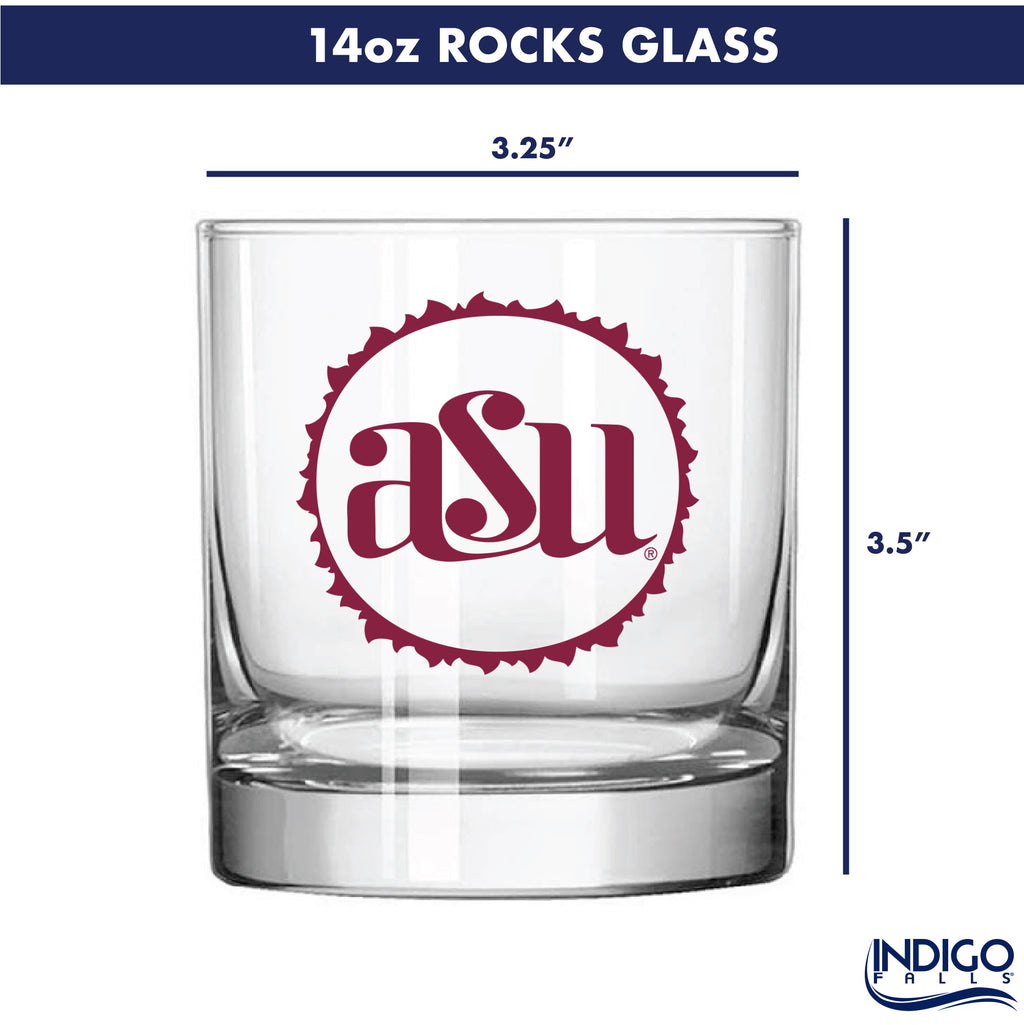 Set of 2 Arizona State Sun Devils College Vault Sketch 14oz Rocks Glasses