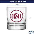 Set of 2 Arizona State Sun Devils College Vault Sketch 14oz Rocks Glasses