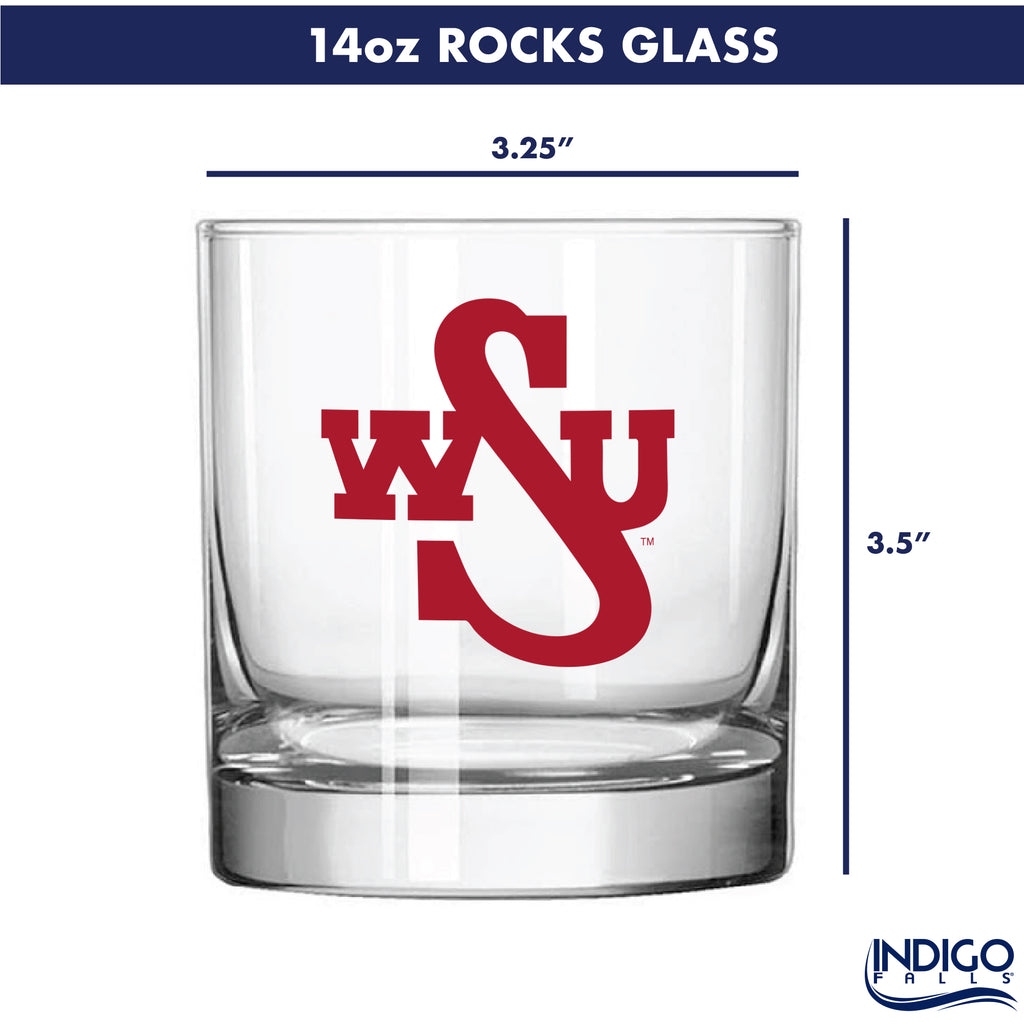 Set of 2 Washington State Cougars College Vault Sketch 14oz Rocks Glasses