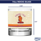 Virginia Tech Hokies Set of 2 College Vault Tan Retro 14oz Rocks Glasses