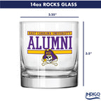 Set of 2 East Carolina Pirates 14oz Alumni Rocks Glasses