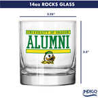 Set of 2 Oregon Ducks 14oz Alumni Rocks Glasses