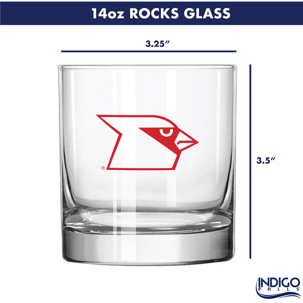 Set of 2 Louisville Cardinals College Vault Sketch 14oz Rocks Glasses