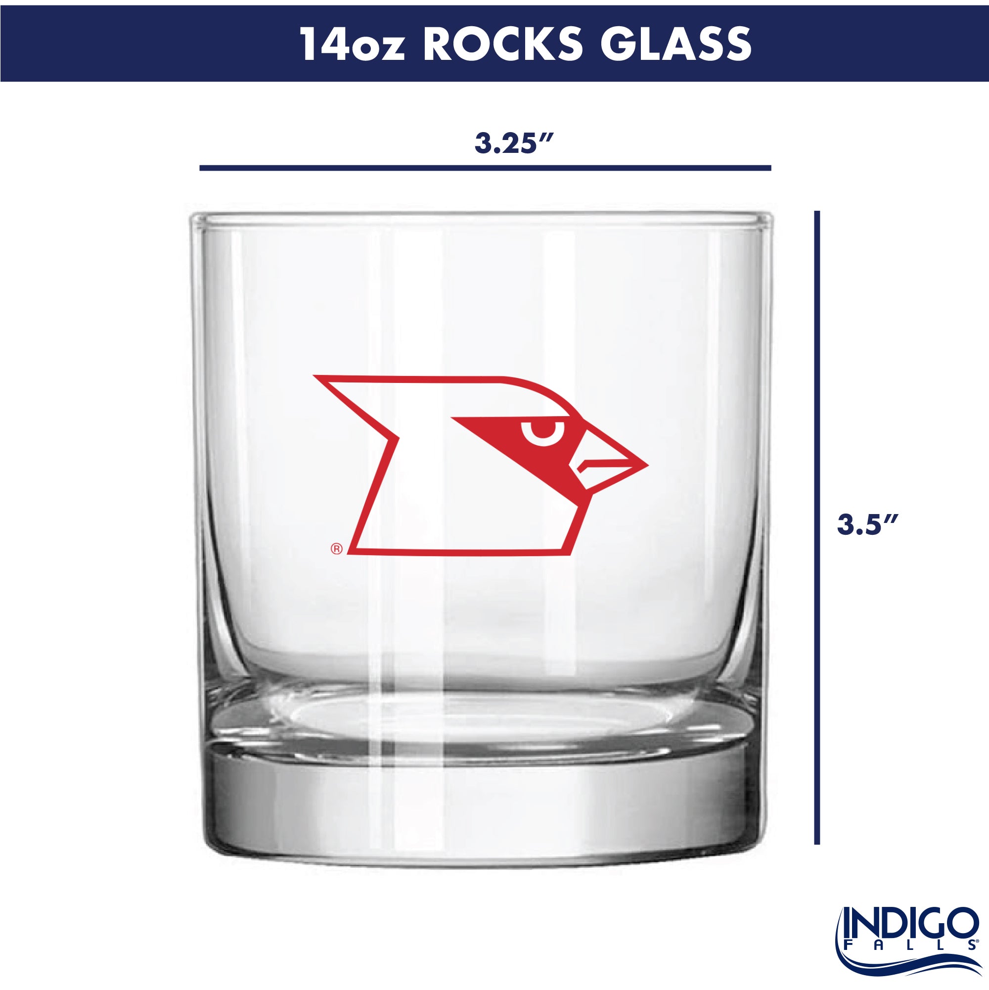 Set of 2 Louisville Cardinals College Vault Sketch 14oz Rocks Glasses