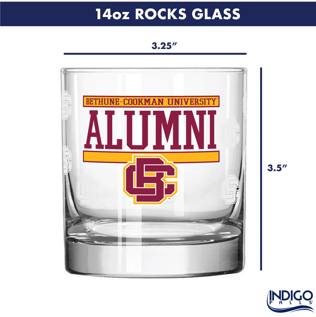Set of 2 Bethune-Cookman Wildcats 14oz XD Alumni Rocks Glasses