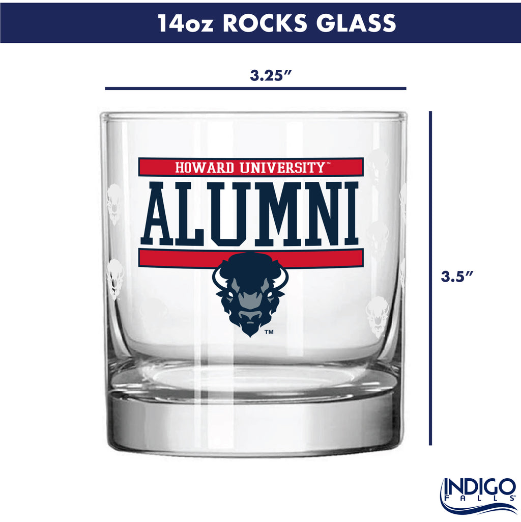 Set of 2 Howard Bisons 14oz XD Alumni Rocks Glasses