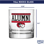 Set of 2 Winston Salem State Rams 14oz XD Alumni Rocks Glasses