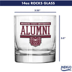 Set of 2 Missouri State Bears 14oz Alumni Rocks Glasses