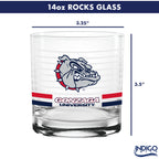 Set of 2 Gonzaga Bulldogs 14oz Ring Rocks Glasses