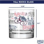 Set of 2 Gonzaga Bulldogs Campus Line Art 14oz Rocks Glasses