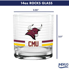 Set of 2 Colorado Mesa Mavericks 14oz Ring Rocks Glasses