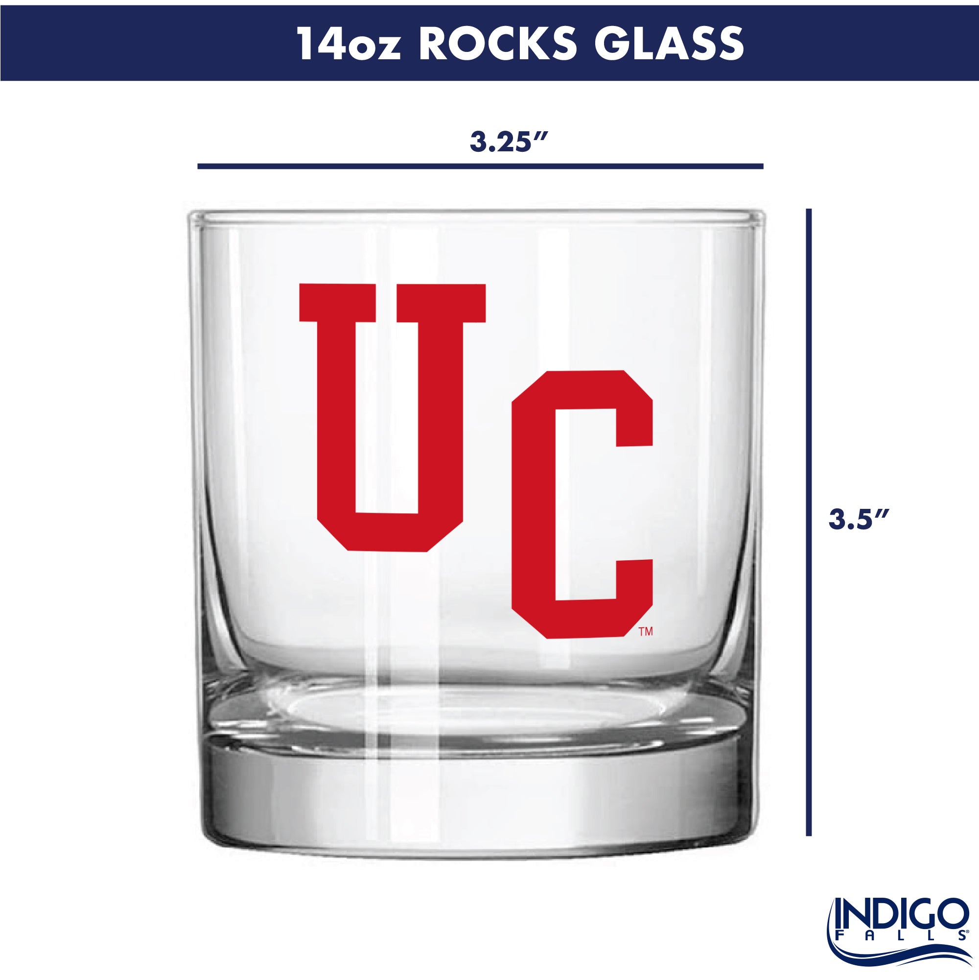 Set of 2 Cincinnati Bearcats College Vault Sketch 14oz Rocks Glasses