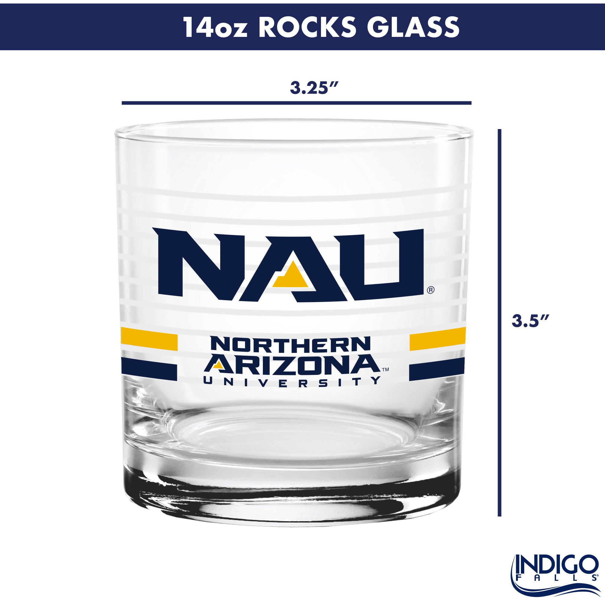 Set of 2 Northern Arizona Lumberjacks 14oz Ring Rocks Glasses