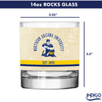 Northern Arizona Lumberjacks Set of 2 College Vault Tan Retro 14oz Rocks Glasses