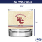 Boston College Eagles Set of 2 College Vault Tan Retro 14oz Rocks Glasses