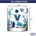 Set of 2 Villanova Wildcats Sketch 14oz Rocks Glasses