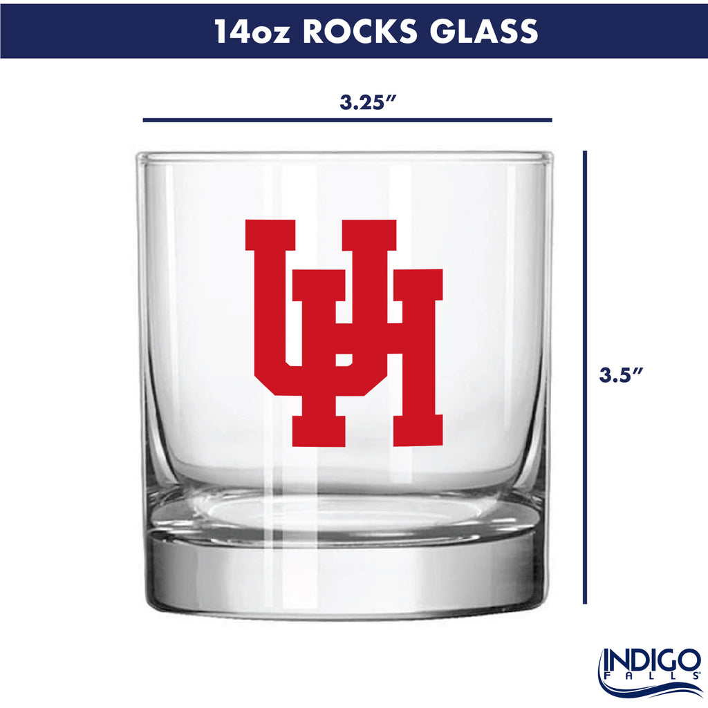 Set of 2 Houston Cougars College Vault Sketch 14oz Rocks Glasses