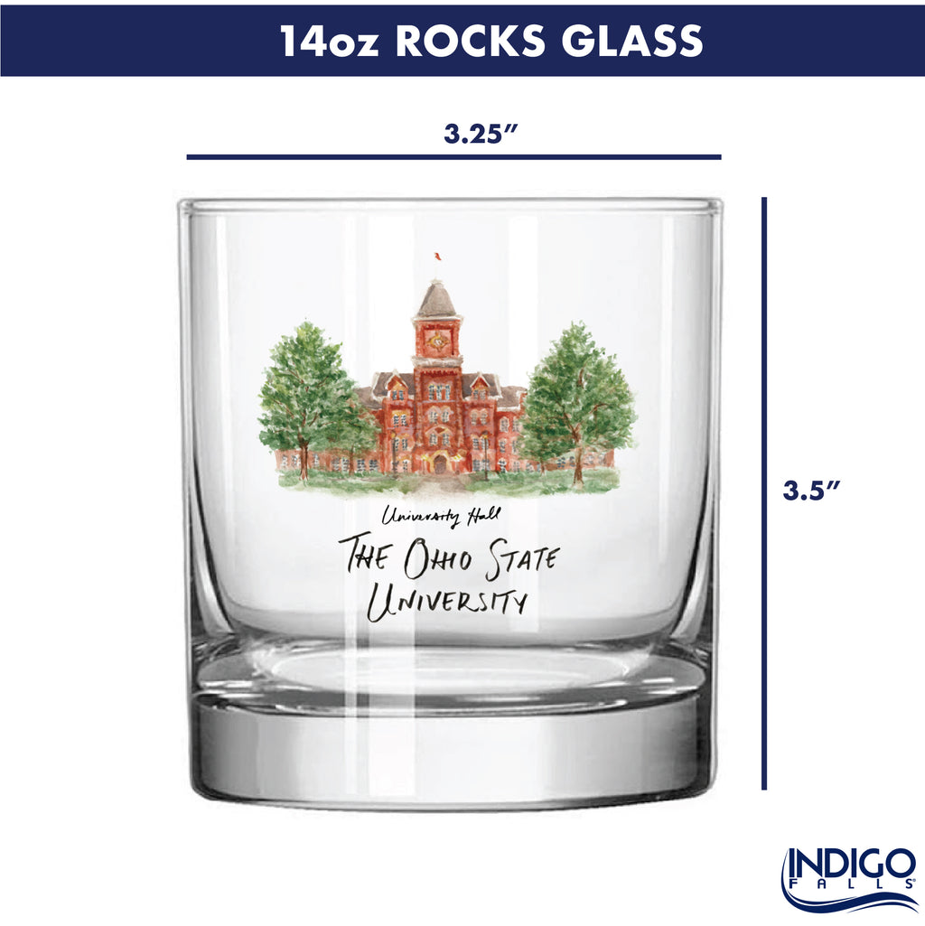 14oz Ohio State Buckeyes Laura Wilcox University Collection 2-Pack Glass Set