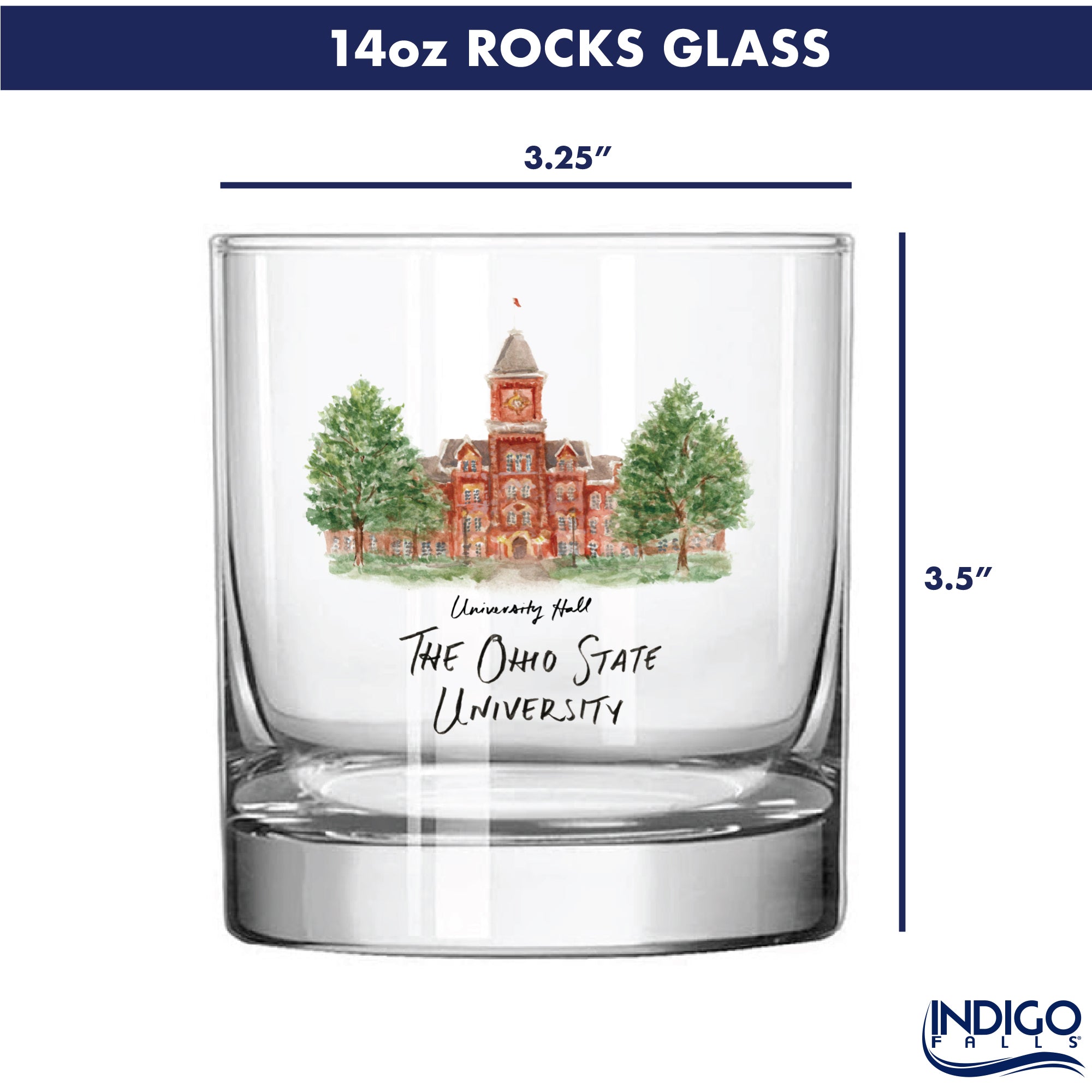 14oz Ohio State Buckeyes Laura Wilcox University Collection 2-Pack Glass Set