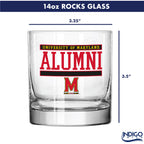 Set of 2 Maryland Terrapins 14oz Alumni Rocks Glasses