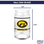 Set of 2 Iowa Hawkeyes 16oz XD Ring Can Glasses