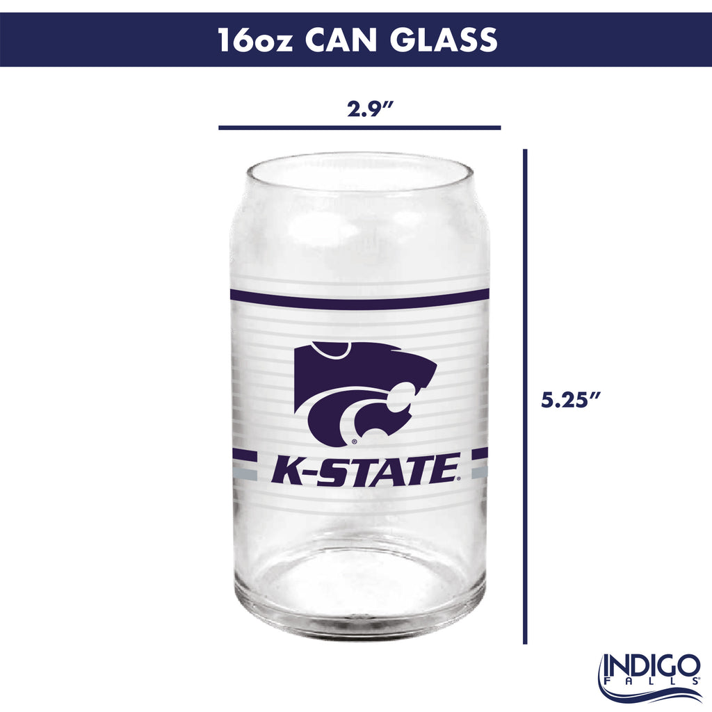 Set of 2 K-State Wildcats 16oz XD Ring Can Glasses