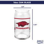 Set of 2 Arkansas Razorbacks 16oz XD Ring Can Glasses