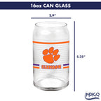 Set of 2 Clemson Tigers 16oz XD Ring Can Glasses