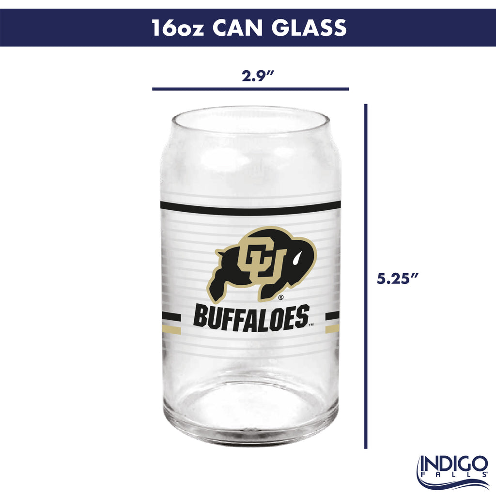 Set of 2 Colorado Buffaloes 16oz XD Ring Can Glasses