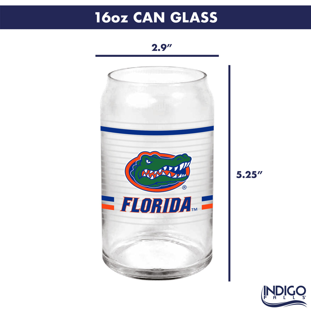 Set of 2 Florida Gators 16oz XD Ring Can Glasses