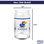 Set of 2 Kansas Jayhawks 16oz XD Ring Can Glasses