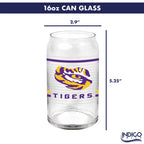 Set of 2 LSU Tigers 16oz XD Ring Can Glasses
