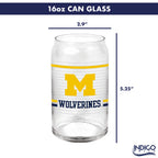 Set of 2 Michigan Wolverines 16oz XD Ring Can Glasses