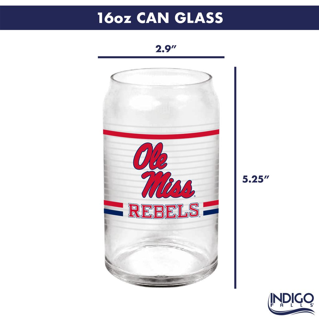 Set of 2 Ole Miss Rebels 16oz XD Ring Can Glasses