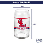 Set of 2 Ole Miss Rebels 16oz XD Ring Can Glasses