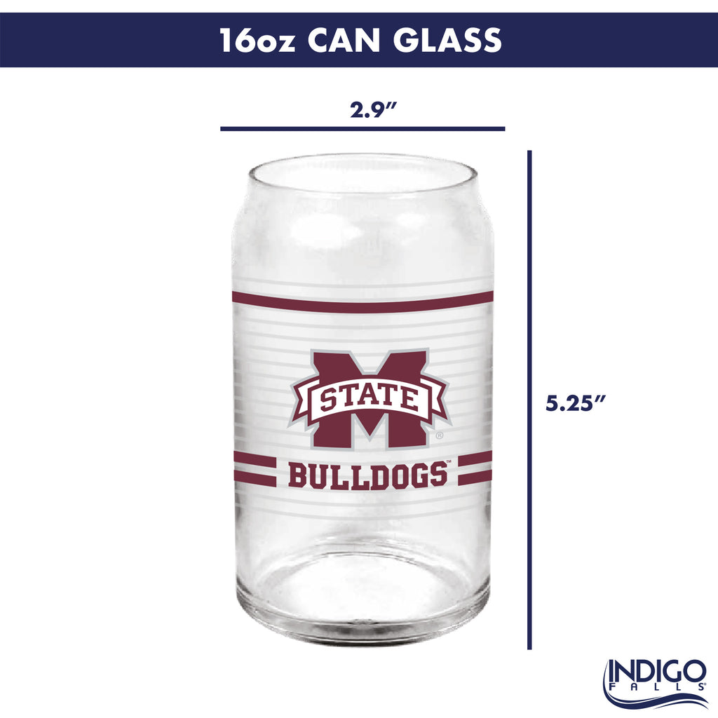 Set of 2 Mississippi State Bulldogs 16oz XD Ring Can Glasses