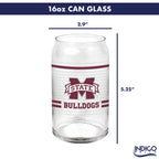 Set of 2 Mississippi State Bulldogs 16oz XD Ring Can Glasses